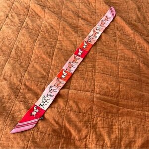 NWOT Hermes Inspired Horse Print Thin Tie Scarf